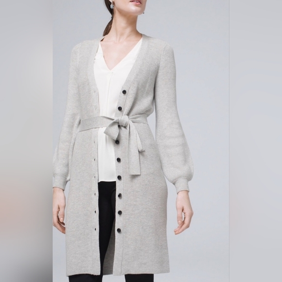 White House Black Market Sweaters - NWOT WHBM long button down cardigan size small